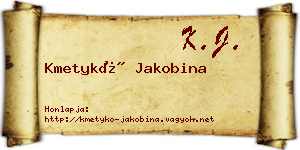 Kmetykó Jakobina névjegykártya